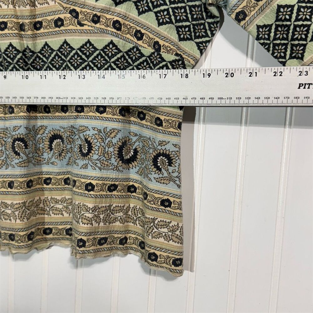 Susan Lawrence XL Top Boho Print Sweetheart Neck 3/4 Sleeve Made in USA Vintage - Picture 5 of 8